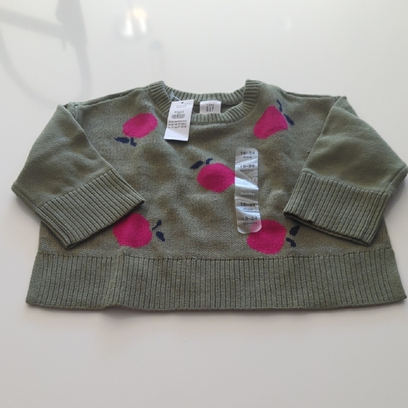 GAP Baby Olive Green Fall Sweater - Size 18-24 Months NWT - Picture 2 of 4